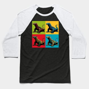 Komodo Dragon Pop Art - Monitor Lizard Baseball T-Shirt